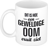 Bellatio Decorations Cadeau mok - Geweldige oom - wit - 300 ml
