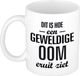Bellatio Decorations Cadeau mok - Geweldige oom - wit - 300 ml