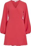 Vila Jurk Vilovie L/s Wrap Dress 14120335 Hibiscus Dames Maat - 38