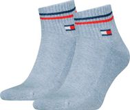 Tommy Hilfiger unisex kwartsokken in retro-design, enkelhoog, set van 2