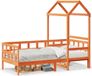 vidaXL Kinderbed met huisje massief grenenhout wasbruin 90x200 cm