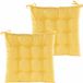 Anna's Collection Coussin de chaise matelassé - 2x - jaune - 38 x 38 cm
