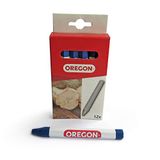 Oregon Makierkrijt; professionele 6-zijdige krijtmarker, schrijven op hout, metaal, steen, beton, tegels, keramiek, kunststof, glas & meer, pak van 12, blauw (295360)