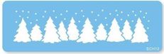 JEM Stencil Kerstbomen Blauw Kunststof