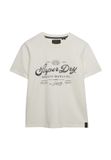 Superdry - Vintage Workwear T-shirt Relaxed Pasvorm - Dames - T-shirts - Cream - Maat 14