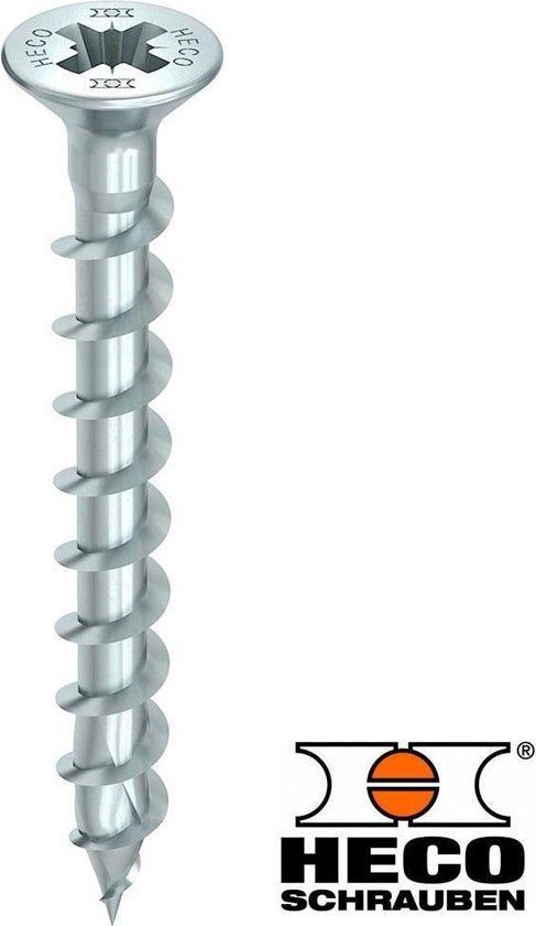 Heco TOPIX-plus scharnierschroeven verzinkt Pozidrive PZ-2 platverzonken kop 4,5 x 40 mm 500 stuks