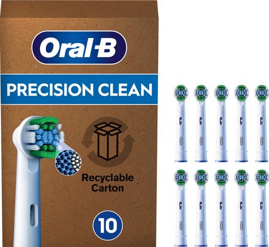Oral-B Pro Precision Clean Opzetborstels voor elektrische tandenborstels, X-vormige borstels, voor brievenbussen, 10 stuks
