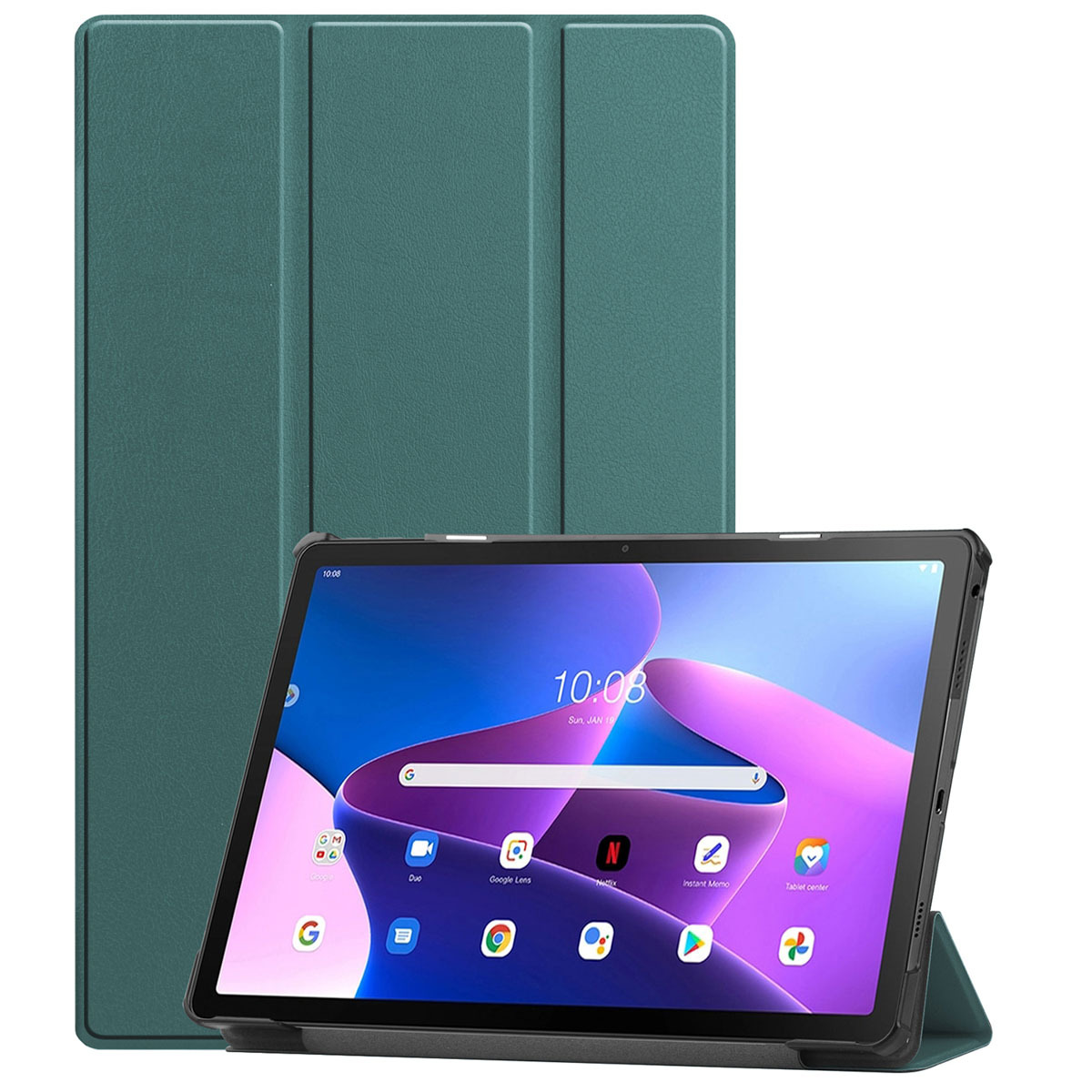 imoshion Trifold Bookcase Lenovo Tab M10 Plus (3rd gen) tablethoes - Donkergroen