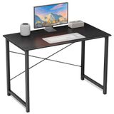 Sweetcrispy Bureau, kleine tafel, 101,6 x 50 x 75,4 cm, computertafel, metalen frame, bureautafel voor werkkamer, slaapkamer, woonkamer, studeertafel, zwart