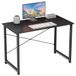 Sweetcrispy Bureau, kleine tafel, 101,6 x 50 x 75,4 cm, computertafel, metalen frame, bureautafel voor werkkamer, slaapkamer, woonkamer, studeertafel, zwart