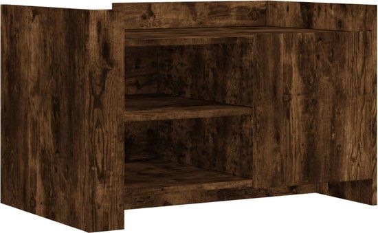 vidaXL Salontafel 80x50x50 cm Bewerkt Hout Gerookt Eikenkleurig
