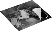 Chefcare Inductie Beschermer Abstracte Kunst - Donker Goud Marmer - Zwart Wit - 58,3x51,3 cm