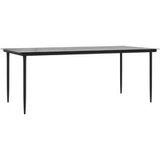 Maison Exclusive - Table de dîner de jardin noir 200x100x74cm acier et verre trempé