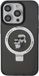 Karl Lagerfeld Ring Stand Karl & Choupette Hard Case Back Cover met MagSafe voor Apple iPhone 15 Pro Max - Zwart