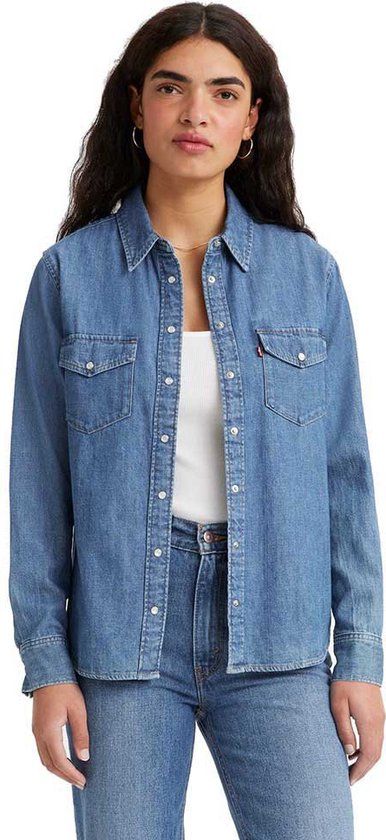 Levi's Iconic Western Shirt - Women's - Blue - Long Sleeve - Size S