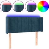 Tête de lit LED bleu foncé 103x16x78/88 cm velours