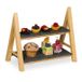 Relaxdays Ladder Shelf Bamboo, Slate Grey, Natural