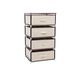 Commode multifonction avec 4 tiroirs, Beige