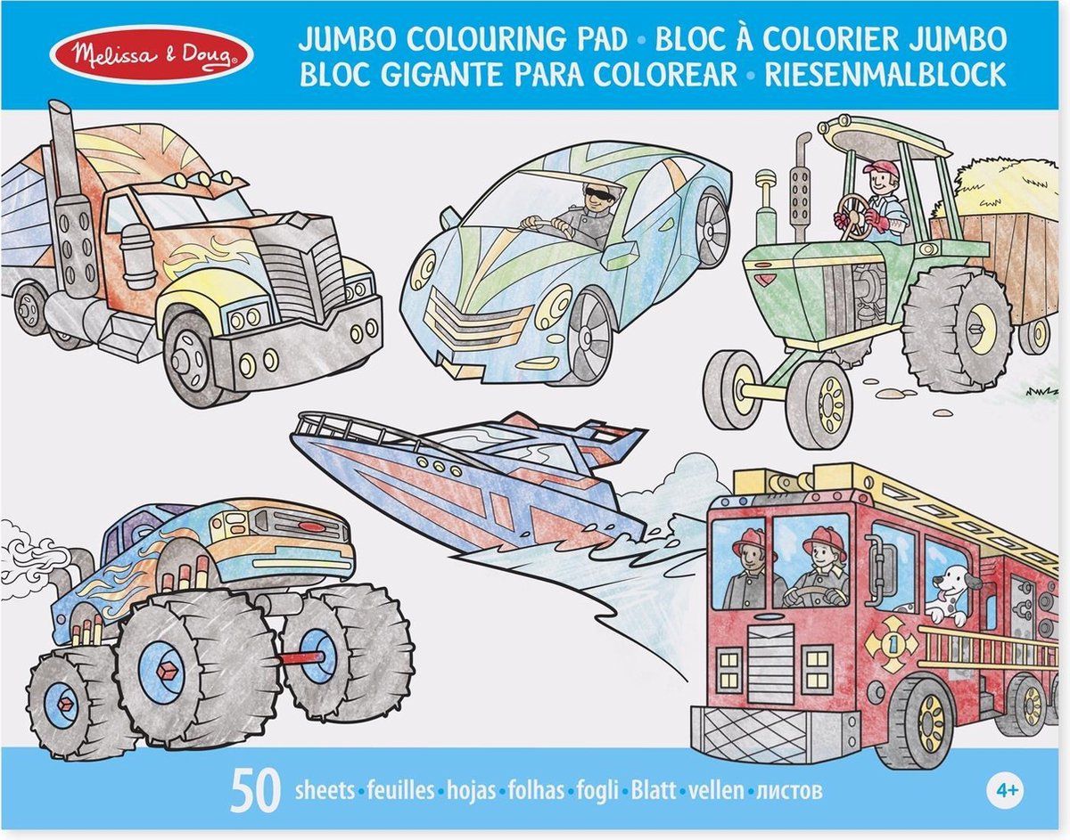 MELISSA & DOUG - Jumbo Kleurboek - Voertuigen - Multi