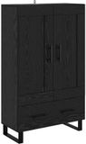 vidaXL Highboard Zwart Eiken 69,5 x 31 x 115 cm Bewerkt Hout