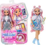 Barbie Daisy Dream Besties poup, cheveux roses, 11 points d'articulation, 9 accessoires, pour enfants de 4 à 10 ans