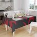 Bonamaison Tafelkleed, Anti-Mold, Sneldrogend, Waterdicht, 100% Polyester Tafellaken, rood Zwart, 140 x 160 Cm