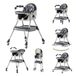 Chaise haute pour bébé - Modèle 560 - Pliable - Convient aux tout-petits - Assise rembourrée - Cadre en métal - Convient aux garçons et aux filles - Gris