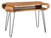 Bureau industriel rétro NERA 120 cm en Sheesham massif laqué avec niche et pieds hairpin noirs