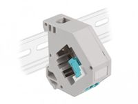 Delock DIN rail Adapter with Keystone LC Duplex female to LC Duplex female aqua