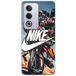 Maniacase Housse de protection Oppo A80 logo nike blanc roue moto
