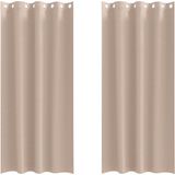 vidaXL Rideaux occultants à œillets 2 pièces Taupe 260 x 140 cm Polyester