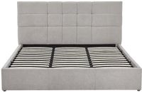 Vente-unique Bed met opbergruimte stof lichtgrijs 200 x 200 cm