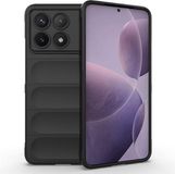 Techsuit Hoesje geschikt voor Xiaomi Poco X6 Pro - Magic Shield Silicone Back Cover - Zwart