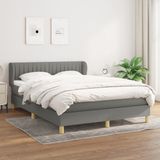 vidaXL Boxspringbed met matras, stof, donkergrijs, 140x190 cm