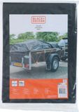 BLACK+DECKER Afdekzeil/dekzeil voor aanhangers - zwart - waterdicht - 1,6x2,5m