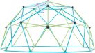 Merkloos 10FT geometrische klimkoepel voor kinderen, buitenspeeltuin met octopusnet en basketballen, draagvermogen 1000 lbs, eenvoudig te monteren speeltoestel voor in de achtertuin - perfect voor jongens en meisjes
