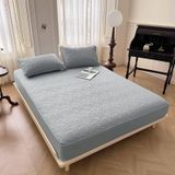 Draps en coton avec taies d'oreiller 90 x 200 cm