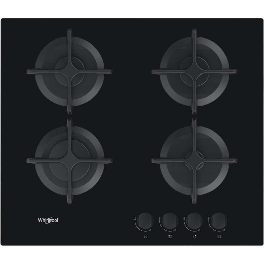 Whirlpool AKT 616/NB Zwart Ingebouwd 60 cm Gaskookplaat 4 zone(s)