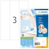 HERMA 4657 universele etiketten A4 groot (70 x 297 mm, 100 velle, papier, mat) zelfklevend, bedrukbaar, permanente klevende adreslabels, 300 etiketten voor printer, wit