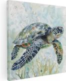 Artaza Canvas Schilderij Zeeschildpad - 70x70 - Canvas Print