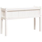 VidaXL Plantenbak met poten 110x31x70 cm massief grenenhout wit