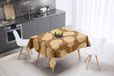 Bonamaison Tafelkleed, Anti-Mold, Sneldrogend, Waterdicht, 100% Polyester Tafellaken, Bruine tinten, 140 x 140 Cm - Ontworpen en Vervaardigd in Turkije