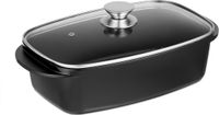 Merkloos Relaxdays Braadpan met Deksel - 5 L - Aluminium - Zwart