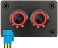 ProRide Interrupteurs à pression métalliques ON-OFF 12-24V - 16mm - Panneau encastré double - IP67 - Indicateur LED Rouge