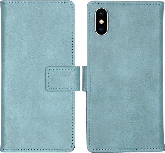 iMoshion Luxe Bookcase iPhone Xs / X Hoesje - Lichtblauw - Met Pasjeshouder