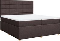 vidaXL Boxspring met matras stof donkerbruin 200x200 cm
