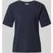 Marc OPolo Denim dames T-shirt van biologisch katoen met ronde hals, Navy Teal, L