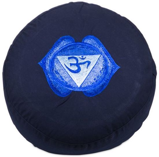 Yogi & Yogini naturals Meditatiekussen 6e chakra AjÃ±a geborduurd 33x15 cm