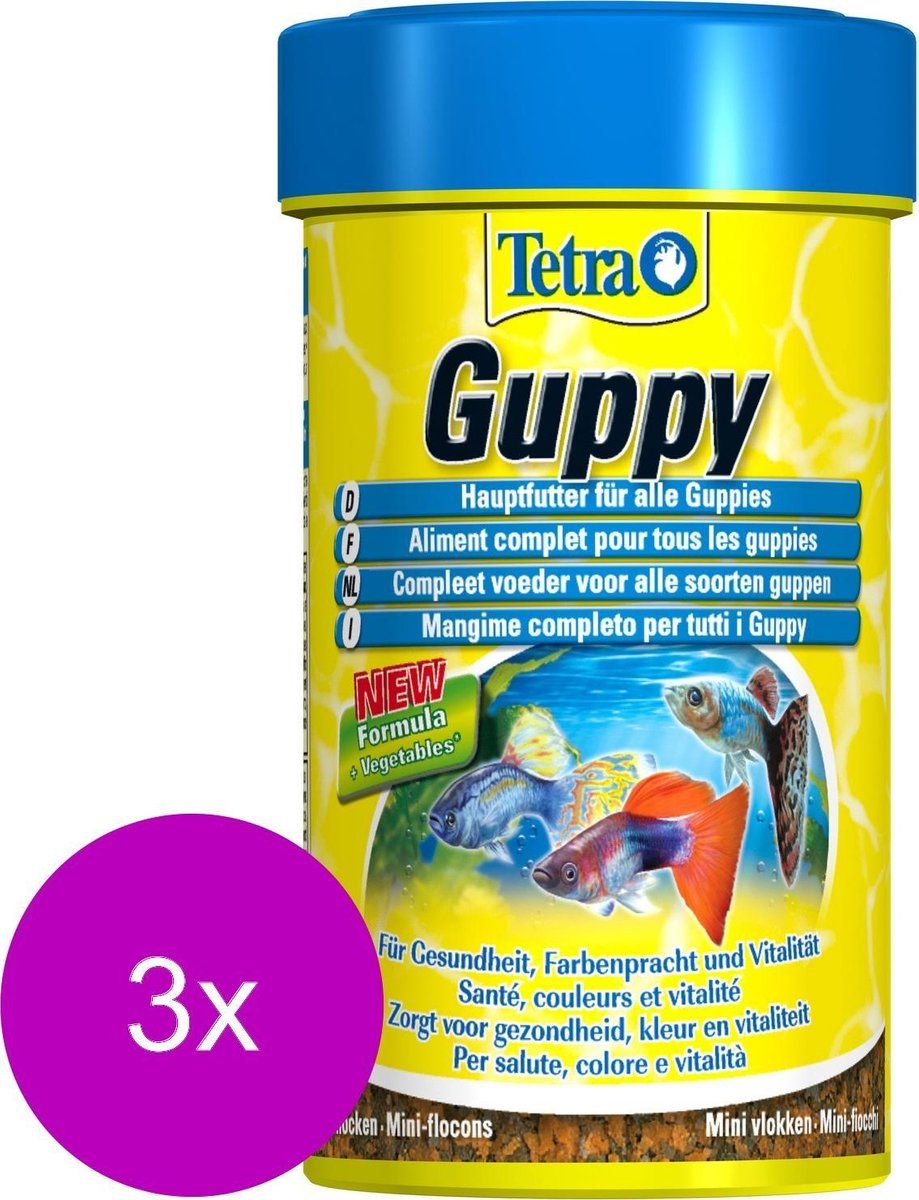 Tropical Guppy Vlokkenvoer voor guppies en levende barers, 100 ml