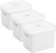 Sunware Opbergboxen met transparante deksel - 3x stuks - wit - 18 liter